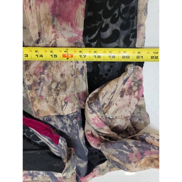 Aratta Silent Journey Womens Xl Top Boho Flannel Dress Tunic Shirt Floral Fringe - Picture 7 of 8